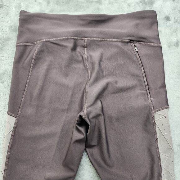 Under Armour Leggings Womens L Purple Heatgear Compression Fly Fast Crop Workout - Picture 4 of 14